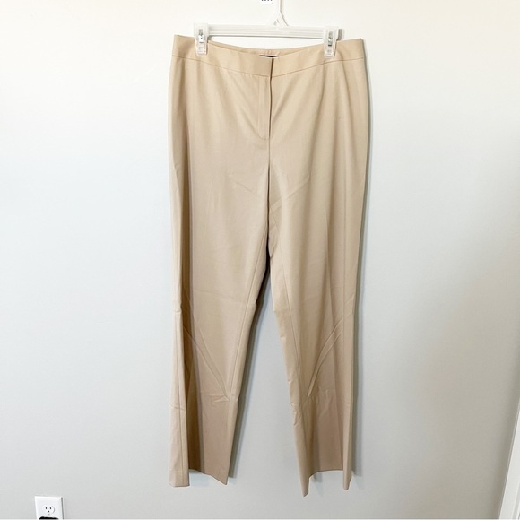 Lafayette 148‎ tan cream virgin wool blend trouser size 10 - Picture 2 of 11